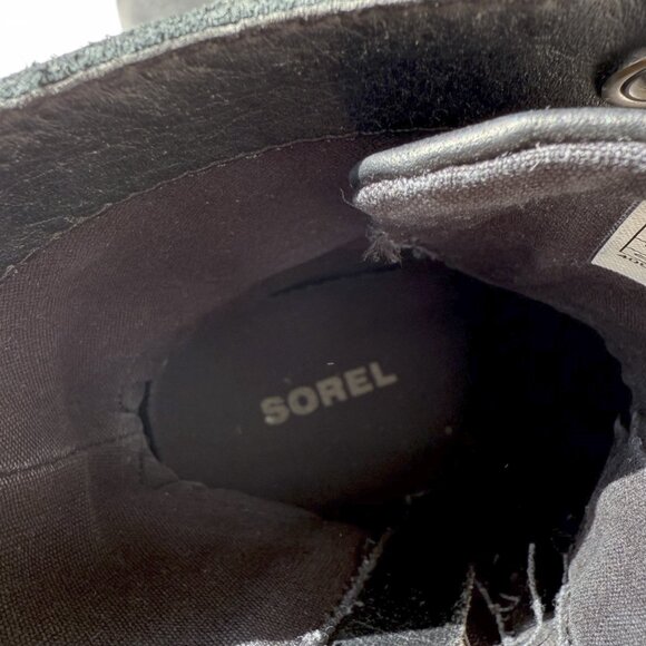 Sorel Emelie Black Combat Waterproof Ankle Boots - Picture 10 of 10